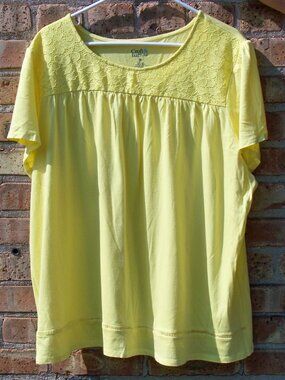 Croft & Barrow Women's Yellow Knit Top, Size 2X